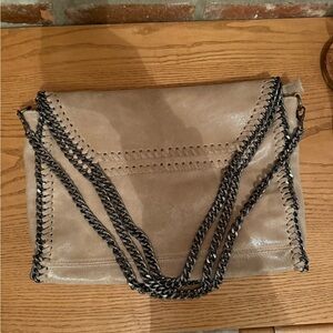 Stylish Tan Women's Bag with Chain Detail